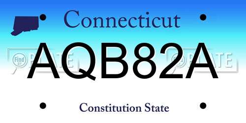 AQB82A Connecticut License Plate