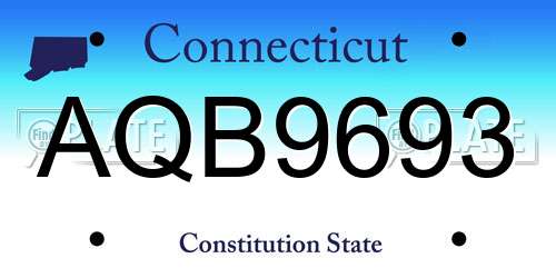 AQB9693 Connecticut License Plate
