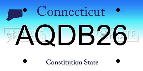 AQDB26 Connecticut License Plate