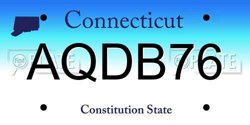 AQDB76 Connecticut License Plate