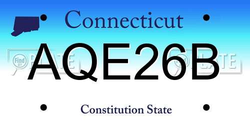 AQE26B Connecticut License Plate