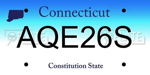 AQE26S Connecticut License Plate