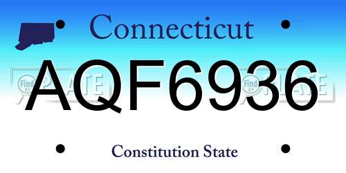AQF6936 Connecticut License Plate