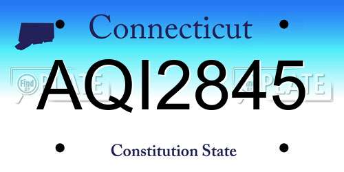 AQI2845 Connecticut License Plate