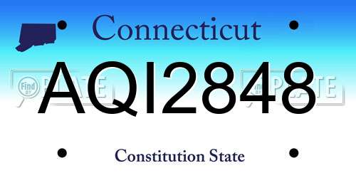AQI2848 Connecticut License Plate