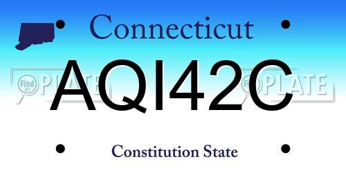 AQI42C Connecticut License Plate