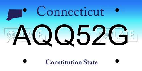 AQQ52G Connecticut License Plate