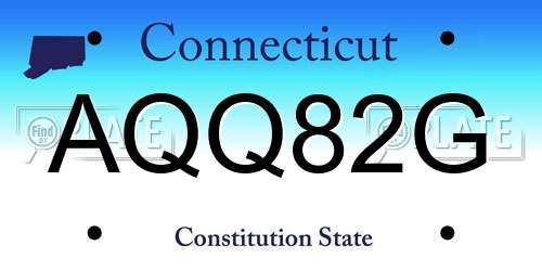 AQQ82G Connecticut License Plate