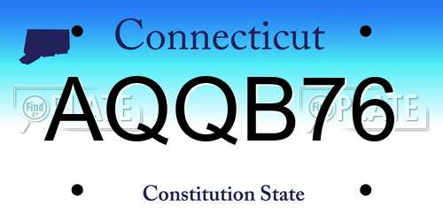 AQQB76 Connecticut License Plate