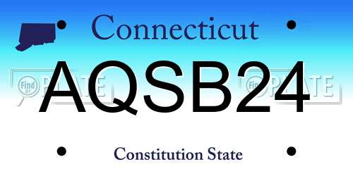 AQSB24 Connecticut License Plate