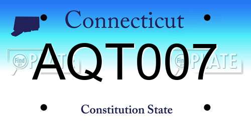 AQT007 Connecticut License Plate
