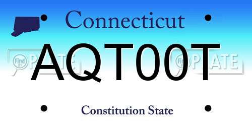 AQT00T Connecticut License Plate