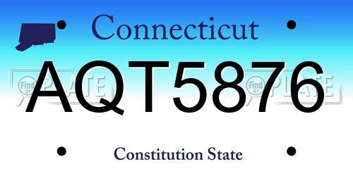 AQT5876 Connecticut License Plate