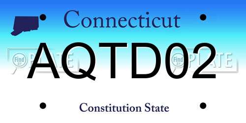 AQTD02 Connecticut License Plate
