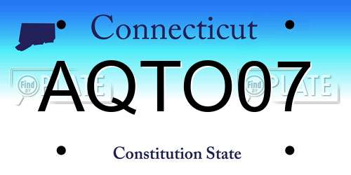 AQTO07 Connecticut License Plate