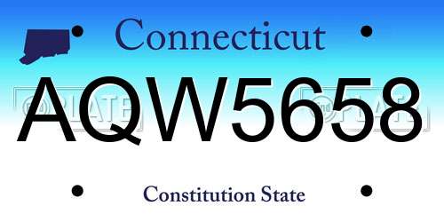 AQW5658 Connecticut License Plate