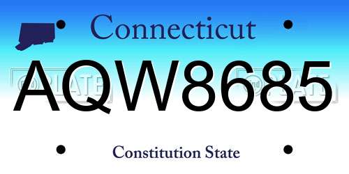 AQW8685 Connecticut License Plate