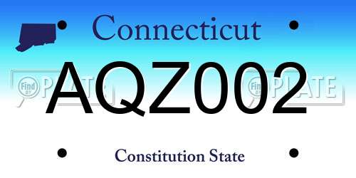 AQZ002 Connecticut License Plate