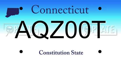AQZ00T Connecticut License Plate