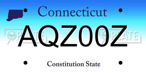 AQZ00Z Connecticut License Plate