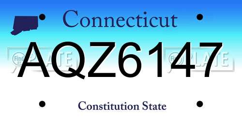 AQZ6147 Connecticut License Plate