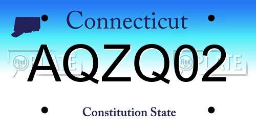 AQZQ02 Connecticut License Plate