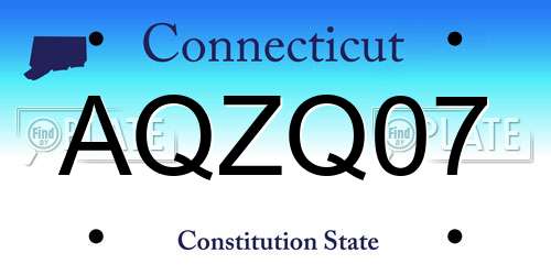 AQZQ07 Connecticut License Plate