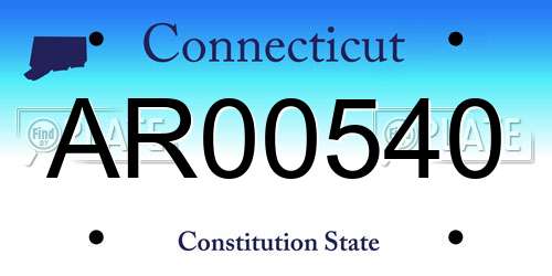 AR00540 Connecticut License Plate