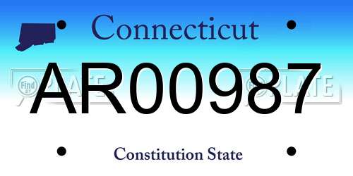 AR00987 Connecticut License Plate