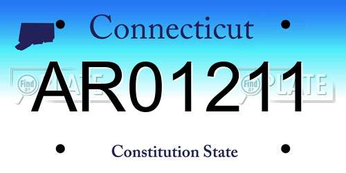 AR01211 Connecticut License Plate