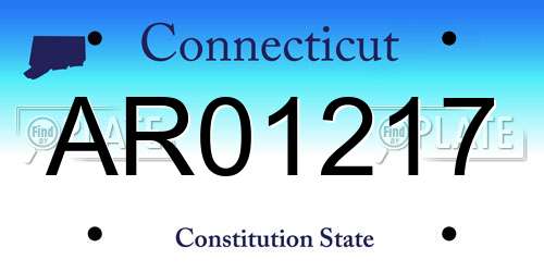 AR01217 Connecticut License Plate