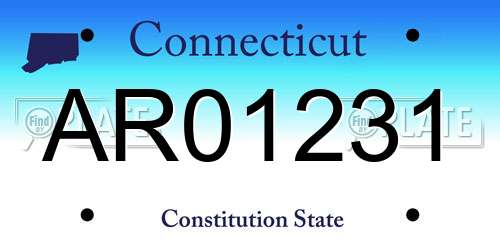 AR01231 Connecticut License Plate