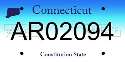 AR02094 Connecticut License Plate