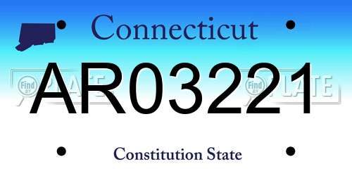 AR03221 Connecticut License Plate