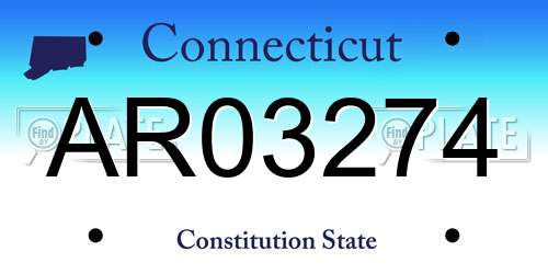 AR03274 Connecticut License Plate