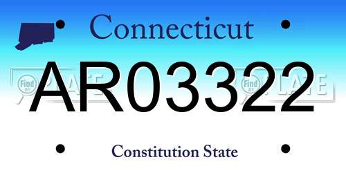 AR03322 Connecticut License Plate