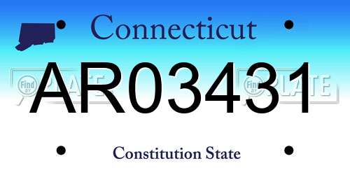 AR03431 Connecticut License Plate