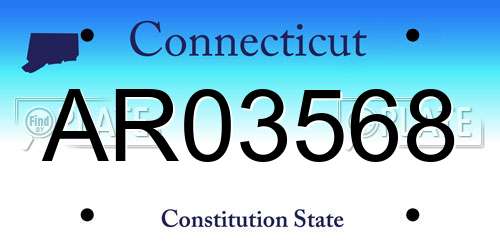 AR03568 Connecticut License Plate