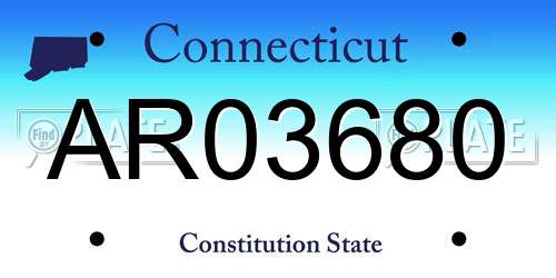 AR03680 Connecticut License Plate