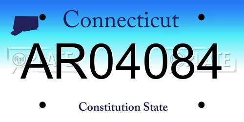 AR04084 Connecticut License Plate