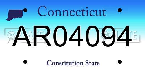 AR04094 Connecticut License Plate
