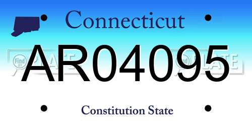 AR04095 Connecticut License Plate