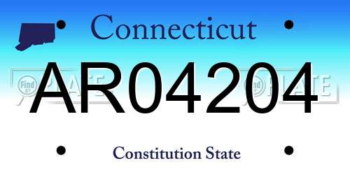 AR04204 Connecticut License Plate