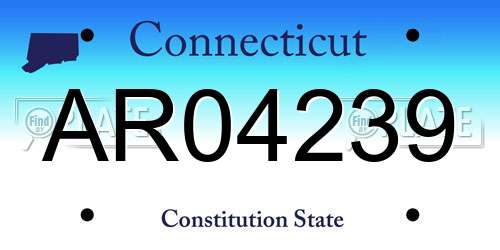 AR04239 Connecticut License Plate