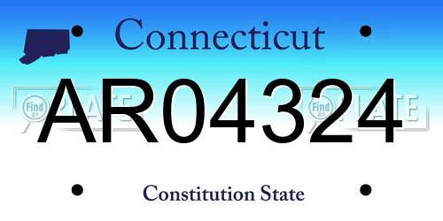 AR04324 Connecticut License Plate