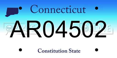 AR04502 Connecticut License Plate