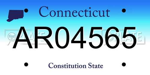 AR04565 Connecticut License Plate