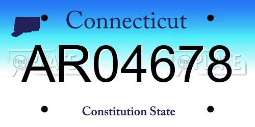 AR04678 Connecticut License Plate