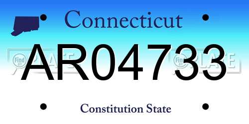 AR04733 Connecticut License Plate