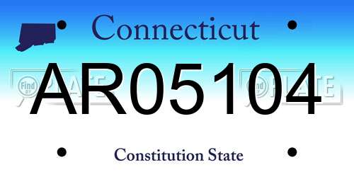 AR05104 Connecticut License Plate
